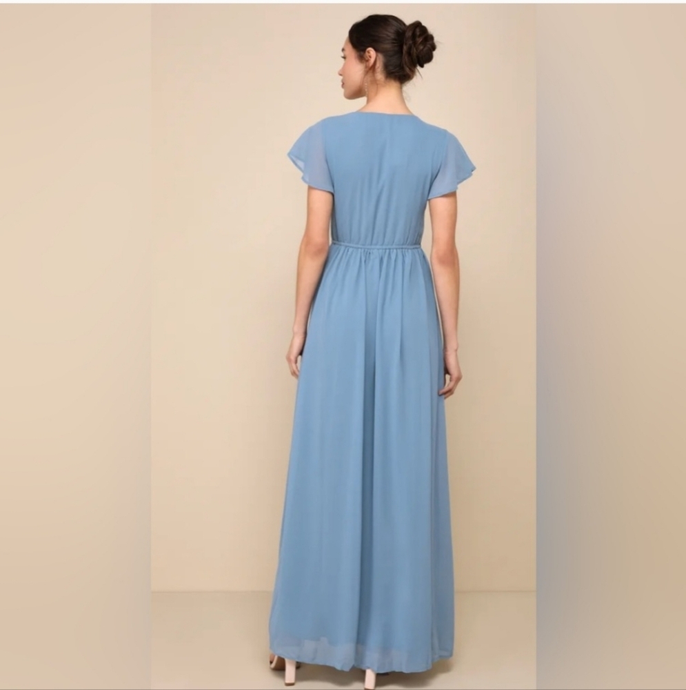 Lulu's Slate Blue Maxi Dress - Picture 2 of 5